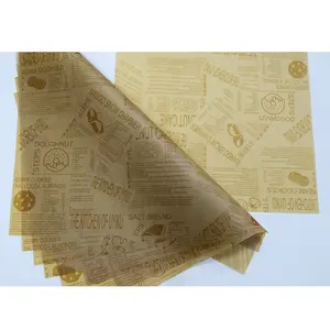 Papier silicone imprimé personnalisé pour friteuse papier parchemin pour boulangerie papier bambou pour cuiseur vapeur panier à vapeur papier à sandwich