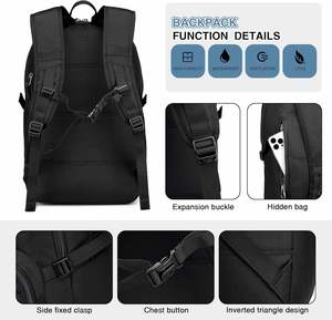 Mochila Táctica Unisex de 25L, Nailon, Sistema MOLLE, Cierre de Cremallera, Negra, Suave, para Exteriores - Product Image 3
