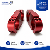 Pièces métalliques usinées CNC, pince en aluminium rouge, OEM ODM pour l'industrie automobile, service d'usinage de l'aluminium