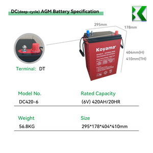 Nouvelle batterie au plomb à Cycle profond VRLA <span class=keywords><strong>KOYAMA</strong></span> 6V 420AH AGM batterie motrice pour fauteuil roulant de machine de stockage d'énergie - Product Image 4