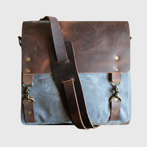 Sac de messager pour ordinateur portable en toile cirée à bandoulière en cuir IB-0088 pour hommes et femmes sac fourre-tout pour femmes - Product Image 1