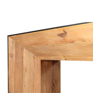 Étagère à livres en bois de pin recyclé, finition naturelle et noire, bibliothèque rustique pour salon, chambre et bureau à domicile - Product Image 2