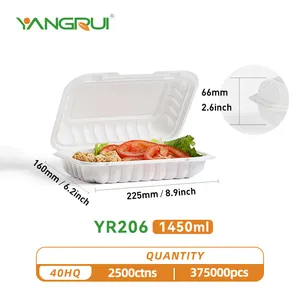 Factory Mfpp Takeaway Food Containers Reusable Microwave Safe Plastic Clamshell Take Out To Go Box