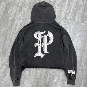 Sudadera con Capucha Streetwear 100% Algodón 600 Gsm, Logotipo Personalizado, Hombros Caídos, Estilo Holgado, Bordado con Parches, Lavado Ácido - Product Image 2