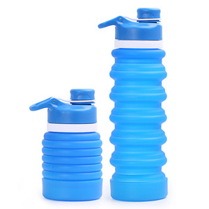Botella de agua de silicona plegable, taza deportiva portátil, reutilizable, plegable con tapa para uso en exteriores - Product Image 3