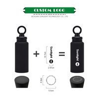Bouteille d'eau isotherme blanche crème avec support magnétique pour téléphone, gourde thermos pour boissons chaudes et froides, avec logo, 1L