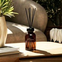 Bouteille diffuseur de parfum 200 ml / 500 ml, fond épais, colorée, vide, avec bouchon et bâtonnets en fibre