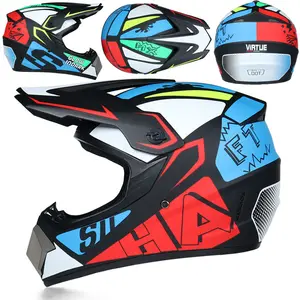 Aliexpress Hot Stijl 3 Delige Set Helm Speciale Custom Decals Full Face Veiligheid Track Bescherming Motorhelm Met Kin