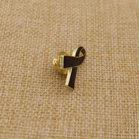 Usine Directe En Gros Cancer Ruban Épingle Sensibilisation Au Cancer Du Sein Rose Noir Ruban Épinglettes Badge
