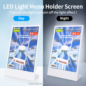 Caja de Luz LED Publicitaria de Escritorio en Forma de L, A4/A5, Marco de Exhibición Publicitaria de Doble Cara, Soporte de Mesa para Barra o Mostrador - Product Image 6