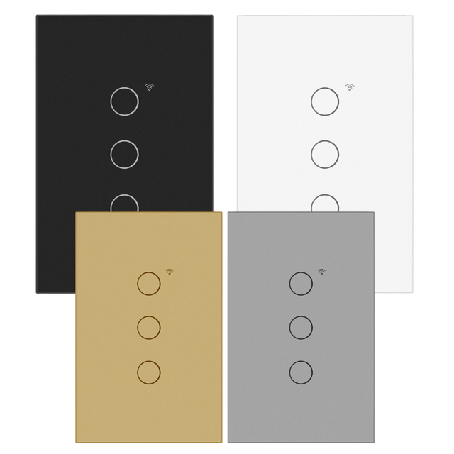 US Standard Smart Switch 1/2/3/4 Gang Glass Switch Light Smart 1000W Tuya Zigbee Alexa Voice Control Wifi Smart Light Switch