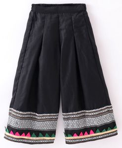 Twisha Ensemble haut imprimé en coton rose et noir pour filles avec pantalon palazzo, tenue de fête ethnique pour enfants (6 mois à 14 ans) - Product Image 2