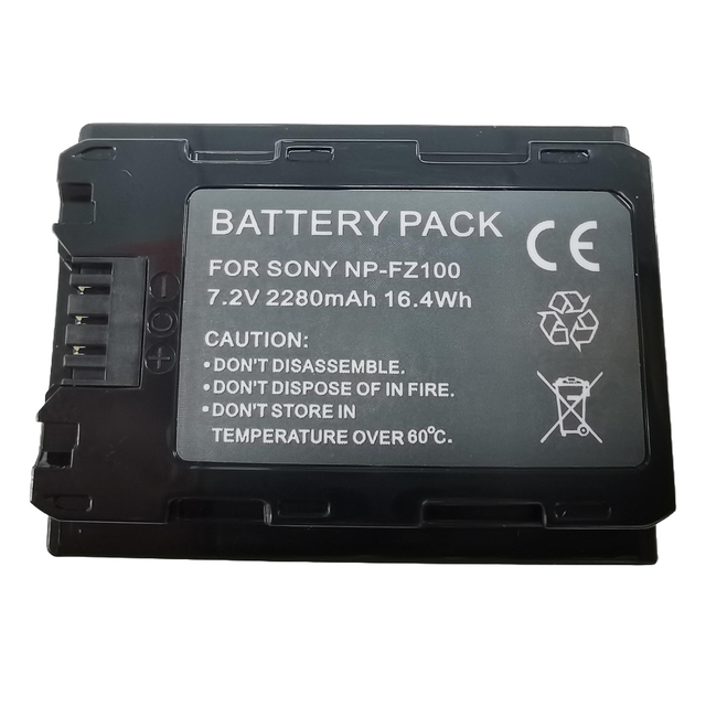 NP-FZ100 Battery 2280mAh Rechargeable Battery for Sony 7R Mark III, A7III, A7SIII, A7R III, A7RIV, A7R 2, A9 ,A6600 Camera