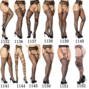 Collants résille jacquard grande taille 220lbs pour femme ronde, avec porte-jarretelles sexy intégré, collants intégraux - Product Image 2
