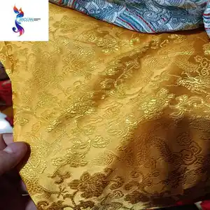 Popular product silk satin jacquard fabric wholesale brocade fabric ready goods stock imitated silk fabric