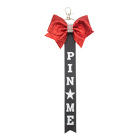 Porte-clés transfrontalier européen et américain pour filles, motif 'Pin Me', accessoire en tissu avec nœud et ruban, pendentif - Bestseller