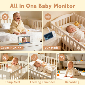 Baby Monitor 1080P Dual Mode <span class=keywords><strong>da</strong></span> 5 Pollici con Telecamera WiFi, Opzione Spegnimento, Modalità Privacy, Rilevamento Movimento e Pianto, Audio Bidirezionale - Product Image 2