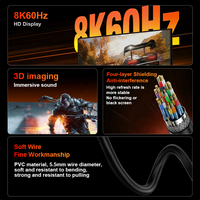 Câble DP vers DP certifié Ult-unite CCS 8K 4K 1.4v 1m 2m 3m 5m pour carte graphique, moniteur, ordinateur