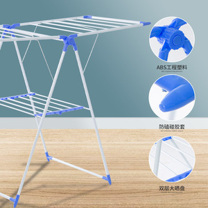 Support à linge pliable en métal peu encombrant <span class=keywords><strong>cintre</strong></span> de séchage de vêtements supports de stockage organisateur de support - Product Image 4