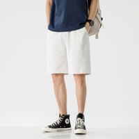 Nouveauté : Short de sport décontracté unisexe, simple, polyvalent, 100% coton, mi-long, respirant, de haute qualité, avec cordon de serrage