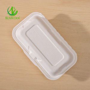 Canne à sucre Bagasse Clamshell Emballages Biodégradables Compostables Alimentaire Hamburger Boîte De <span class=keywords><strong>Menu</strong></span> - Product Image 4