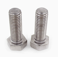 Baut & Sekrup Heksagonal Eksternal M3-M20 Baja Tahan Karat 304 Kelas A2 Set Mur Finishing Poles Putih M6 M8 M10 Batang Sekrup Panjang