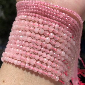 Cuentas de Cuarzo Rosa Natural Facetadas de 2/3/4 mm al por Mayor, Cuentas Sueltas de Piedras Pequeñas para la Fabricación de Joyas y Manualidades - Product Image 5
