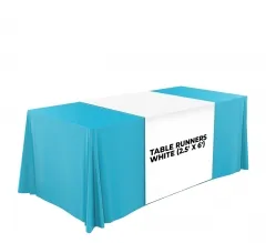 ผ้าปูโต๊ะทำจากโพลีเอสเตอร์สำหรับกิจกรรมกลางแจ้งผ้าคลุมโต๊ะใช้ซ้ำได้พิมพ์โลโก้ตามสั่ง6FT