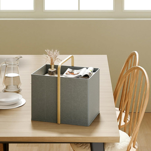 Panier à linge pliable avec poignée - 65L Grand panier <span class=keywords><strong>de</strong></span> rangement en tissu <span class=keywords><strong>de</strong></span> bambou pliable pour repassage - Product Image 6