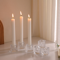 Support de bougie en verre moderne RHD en gros pour la décoration de la maison et des restaurants