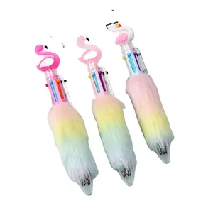 Ruunjoy Versorgung Beliebte kreative 3D Flamingo Swan Farbe Plüsch Stift benutzer definierte Promotion Geschenk Student Briefpapier Fluffy Pastell Gel Stifte