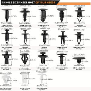 800PCS + 200pcs Bumper Clips xe Clip nhựa đinh tán ốc vít Kit phổ biến nhất tự động đẩy Pin đinh tán thiết lập với Fastener Remover - Product Image 5