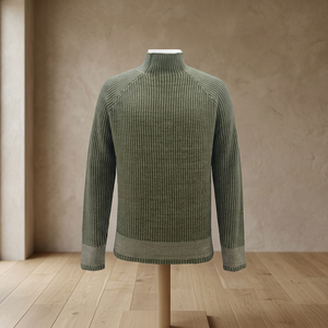 Men Rib Knit <b>Mock</b> <b>Neck</b> Pullover Sweater Long Sleeve Cotton Knit <b>Top</b> - Product Image 3