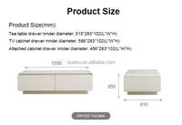 Table basse italienne moderne minimaliste blanche Quanu DW1222, grand meuble de rangement rectangulaire pour salon, meuble TV