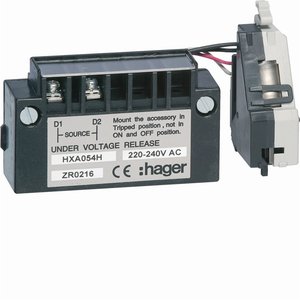 Dispositivo di protezione da sottotensione Hager HXA054H 220-240V AC per interruttori automatici - Product Image 1