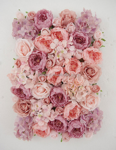 S 40*60cm rejilla <span class=keywords><strong>de</strong></span> plástico Base flor pared telón <span class=keywords><strong>de</strong></span> fondo 3D seda Artificial Rosa flor Panel para el hogar boda decoración suministros tienda venta - Product Image 5