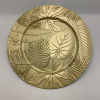 13 assiettes rondes de chargeur de récif d'or pour le dîner mariages assiette de chargeur d'or assiettes de chargeur élégantes de récif en plastique