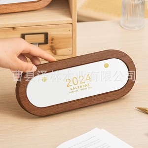 2024 Wooden Desk <b>Calendar</b> Small Uv Printing Office Use - Product Image 2