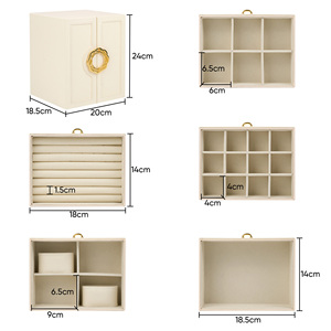 Caja de Joyería de Tela de 5 Niveles, Organizador de Joyas con Múltiples Cajones y Puertas Laterales, Capacidad de 6-10L para Anillos, Collares y Pendientes - Product Image 6