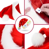 Chapeau de Noël lumineux LED en peluche pour adultes et enfants, décoration de fête de Noël, accessoires de Noël