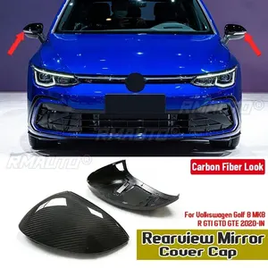 Cubiertas de Espejos Retrovisores de Fibra de Carbono Real para Volkswagen VW Golf 8 MK8 R-Line GTI 2020-IN - Product Image 1
