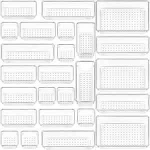 Lot de 25 plateaux de rangement en plastique pour tiroirs, 4 tailles, polyvalents pour salle de bain - Product Image 1