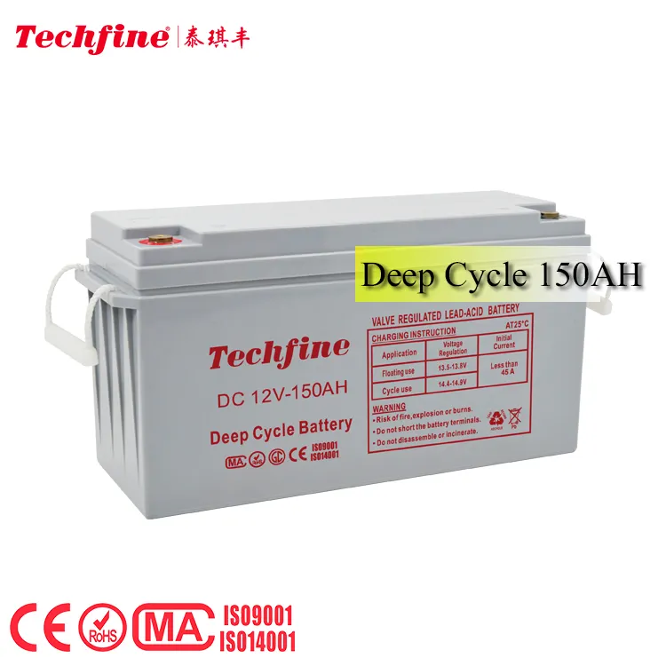Batterie ricaricabili di alta qualità 150AH long life Deep cycle solaread acid 12volt batteria gel 12 v per sistema solare