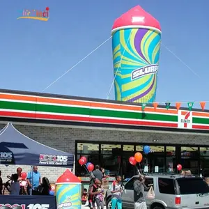 Custom Giant Roof Advertising Inflatable Drink Mug Balloon Models For Sale