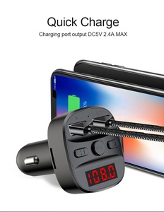 AGETUNR T60 2023 BT V5.0 Émetteur FM Bluetooth Lecteur MP3 sans fil pour voiture pour clé USB/<span class=keywords><strong>carte</strong></span> <span class=keywords><strong>SD</strong></span> Nouveau - Product Image 5