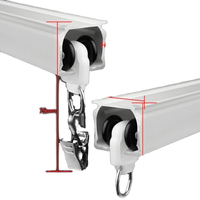 Système de rail de rideau de plafond en aluminium robuste diviseur de pièce d'hôpital rideaux de douche RV rideaux coulissants poteaux de piste