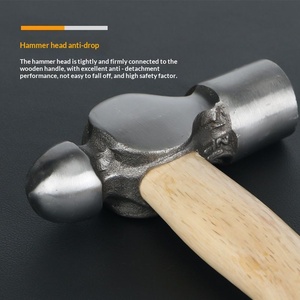 Round Hammer Wooden Handle Hammer Household Hand Hammer Nipple Hammer Small Hammer Woodworking Installation Hammer Nipple Hammer - Product Image 2