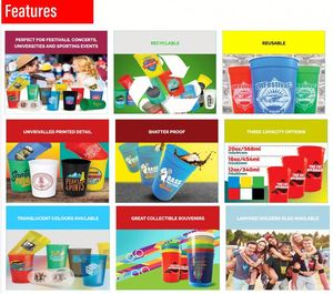 Gobelet de stade personnalisé avec logo et texte, sans BPA, pour mariage, bière, fête, événement, anniversaire, célébration - Product Image 5