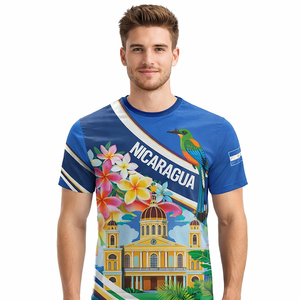 Camiseta Personalizada con Texto de <span class=keywords><strong>Nicaragua</strong></span>, Granada, Viva Nica, Pájaro, Flor, Independencia, para Hombre - Product Image 1