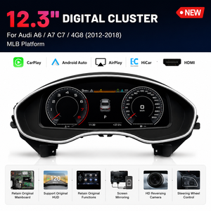 Tableau de bord numérique professionnel de 12,3 pouces pour <span class=keywords><strong>Audi</strong></span> <span class=keywords><strong>A6</strong></span> A7 C7 4G8 2012-2018, écran LCD Full HD, compteur de vitesse - Product Image 1